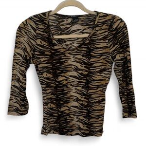 Y2K Guess Tiger Print Striped Top